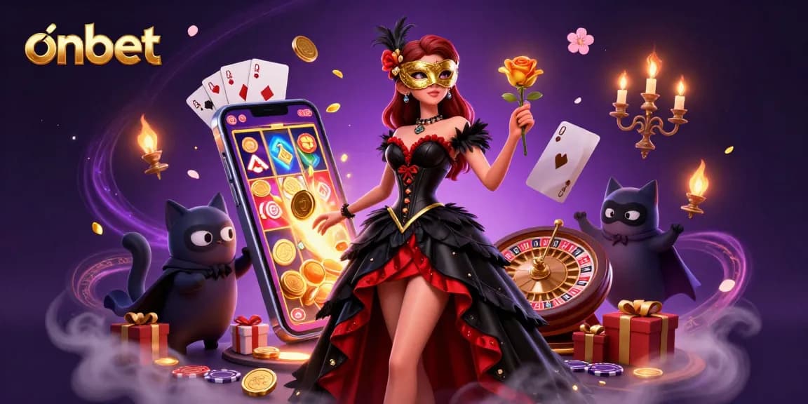 Experience thrilling casino action with ONBET's vibrant slot games and stunning characters.
