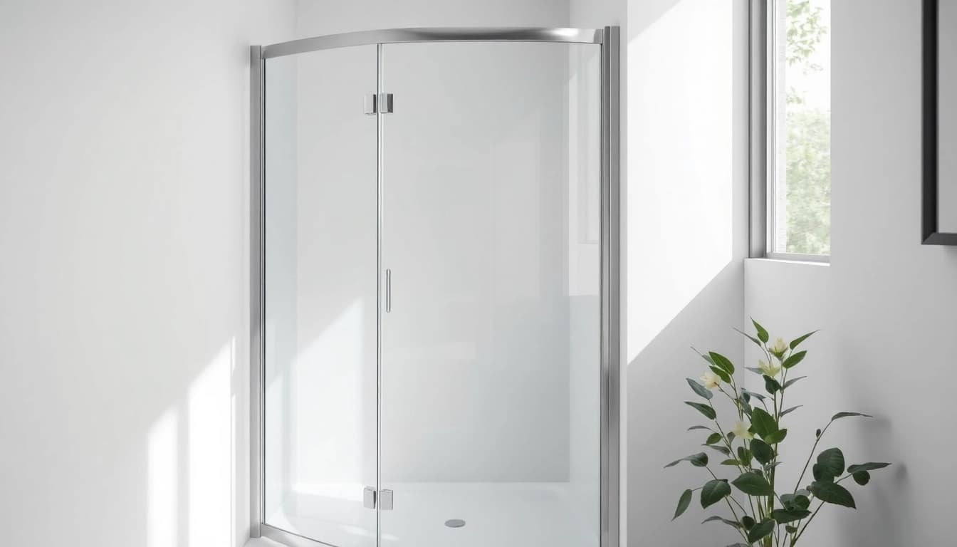 Elegant shower screen door featured in a modern bathroom shower setup.