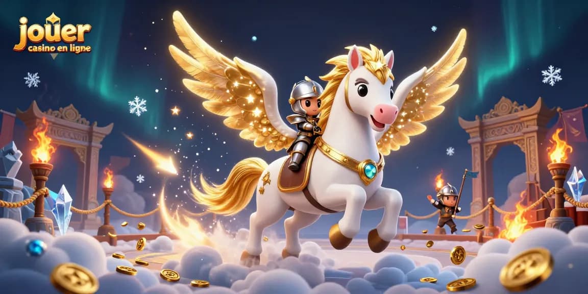 Vivez l'excitation de jouer au casino en ligne avec une scène céleste d'éléments de jeu fantastiques.