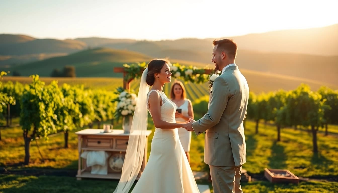 Beautiful outdoor wedding venues northern California showcasing a couple exchanging vows.