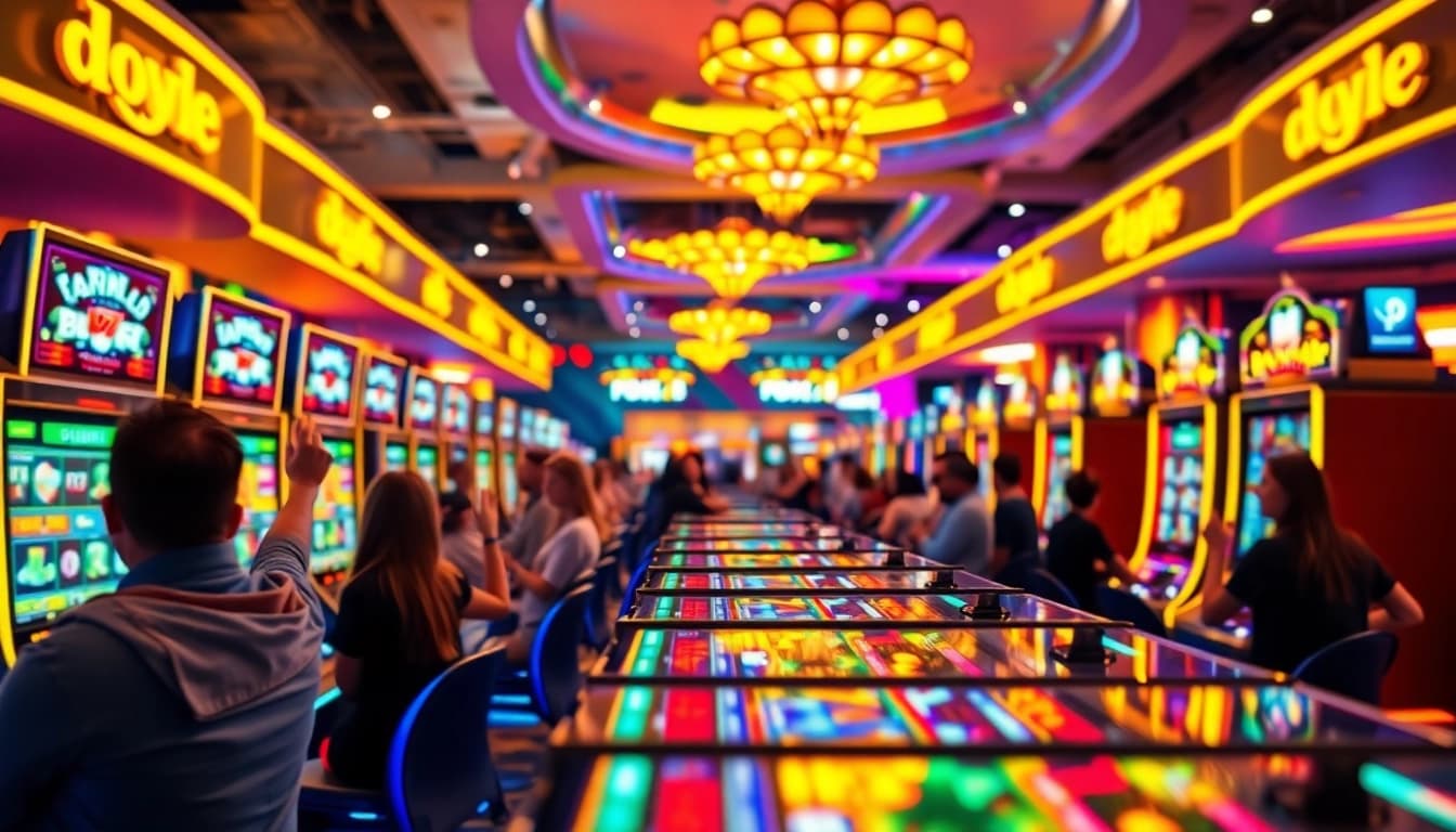 Menangkan dengan pakde4d slot di lingkungan kasino yang ramai dan berwarna-warni.