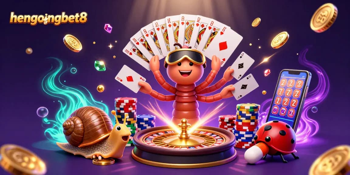 Engage with exciting gaming at hengongbet8 featuring a colorful casino scene with cartoon characters.