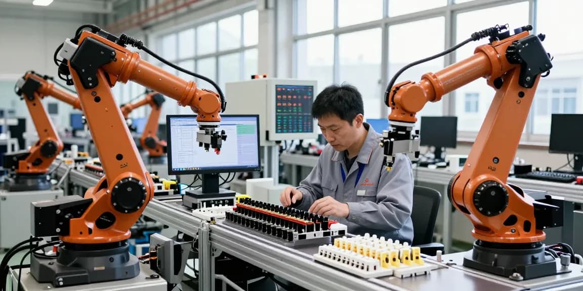 Automotive electrical connector manufacturers producing high-quality connectors in a modern factory.