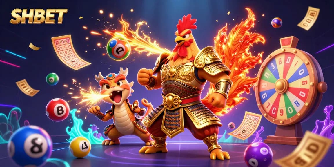 Experience exciting gaming at SHBET with vibrant 3D characters and dynamic casino elements.