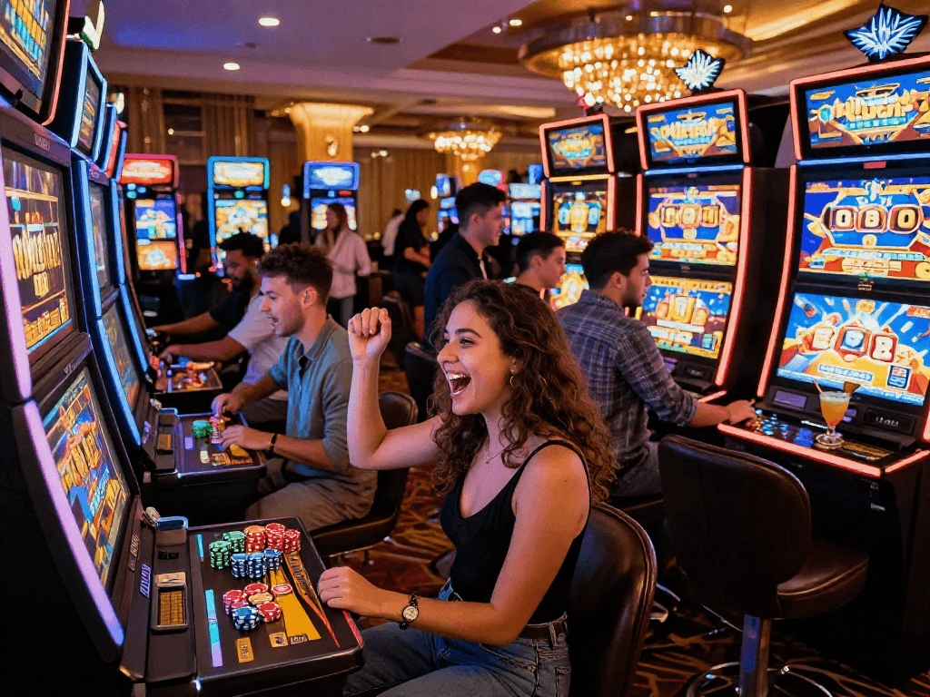 Engaged friends enjoying the bonus new member 100 at an exciting casino
