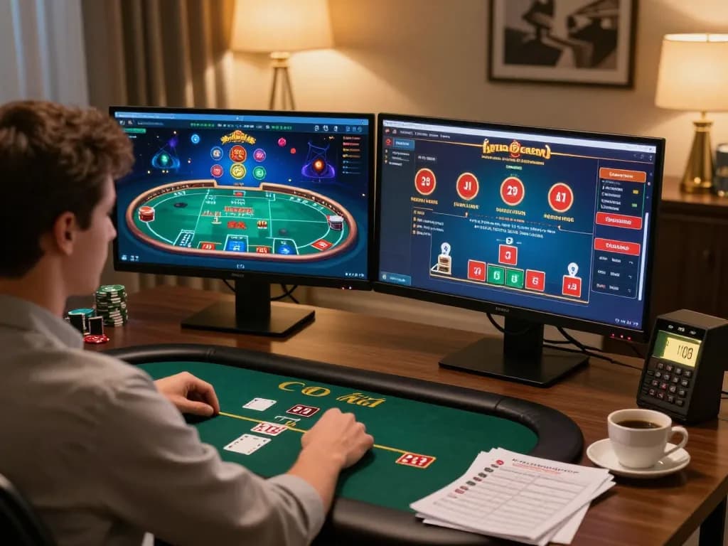 Engage with casino online americani while playing in a stylish home office setup.
