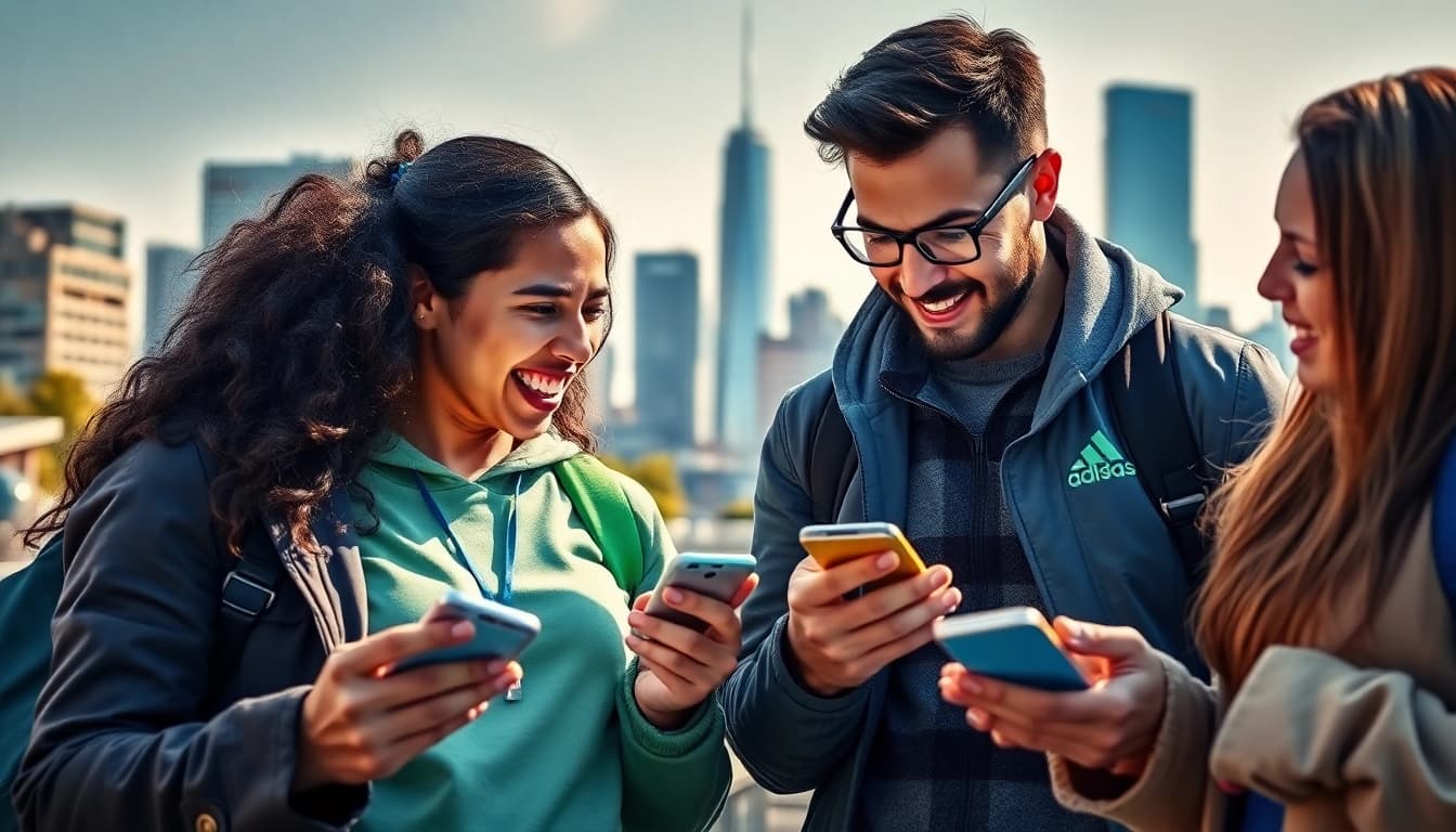 Users enjoying betting on the best sports betting sites India in a lively urban environment.