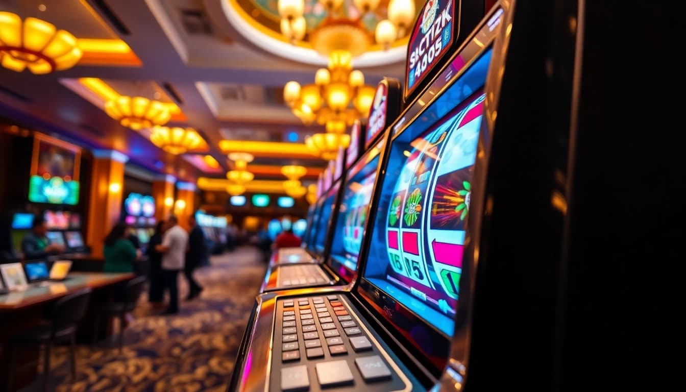 Putaran slot mesin yang menggembirakan di kasino yang megah