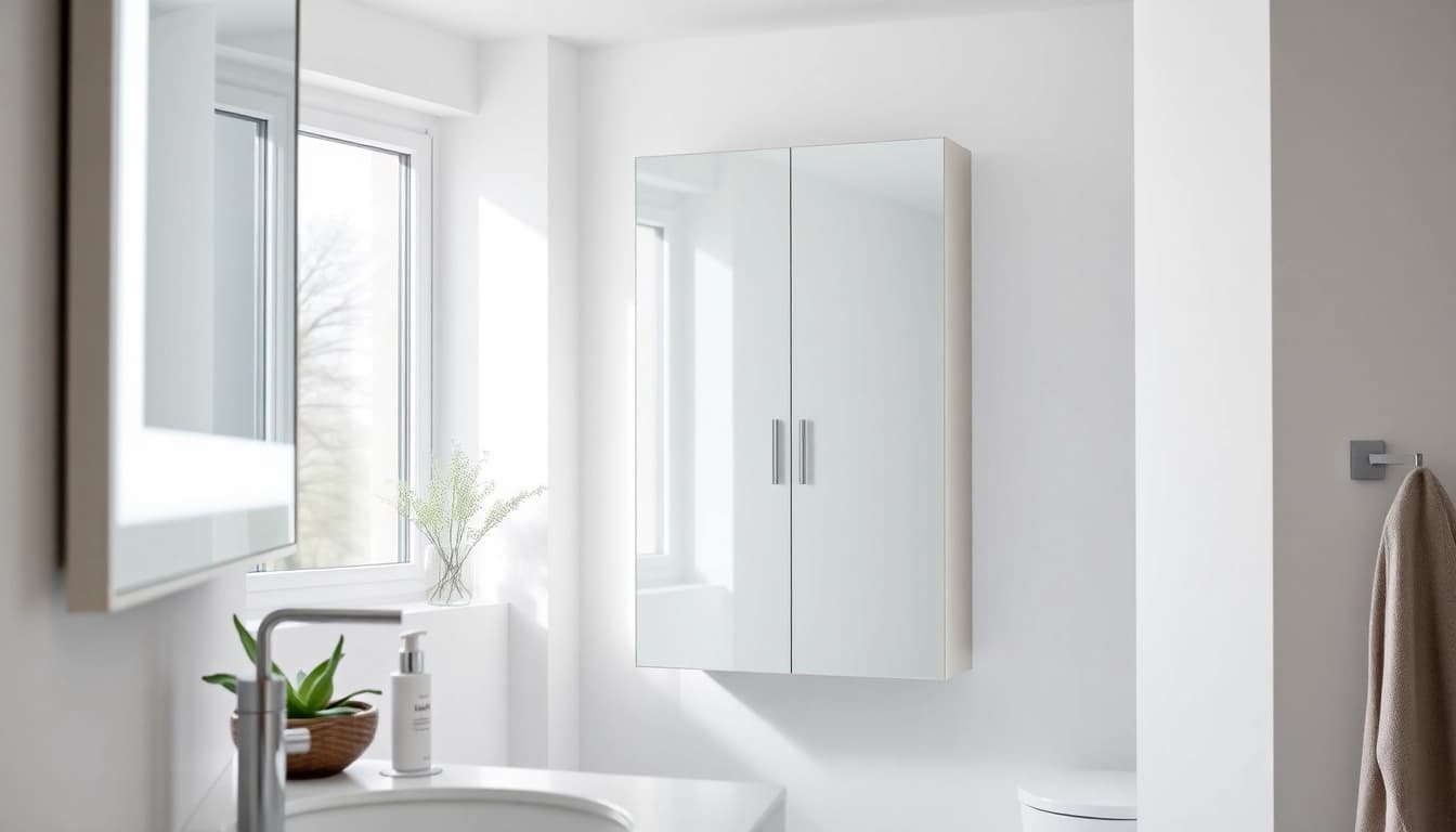 Erleben Sie den sonni Spiegelschrank mit elegantem Design und moderner LED-Beleuchtung im Badezimmer.
