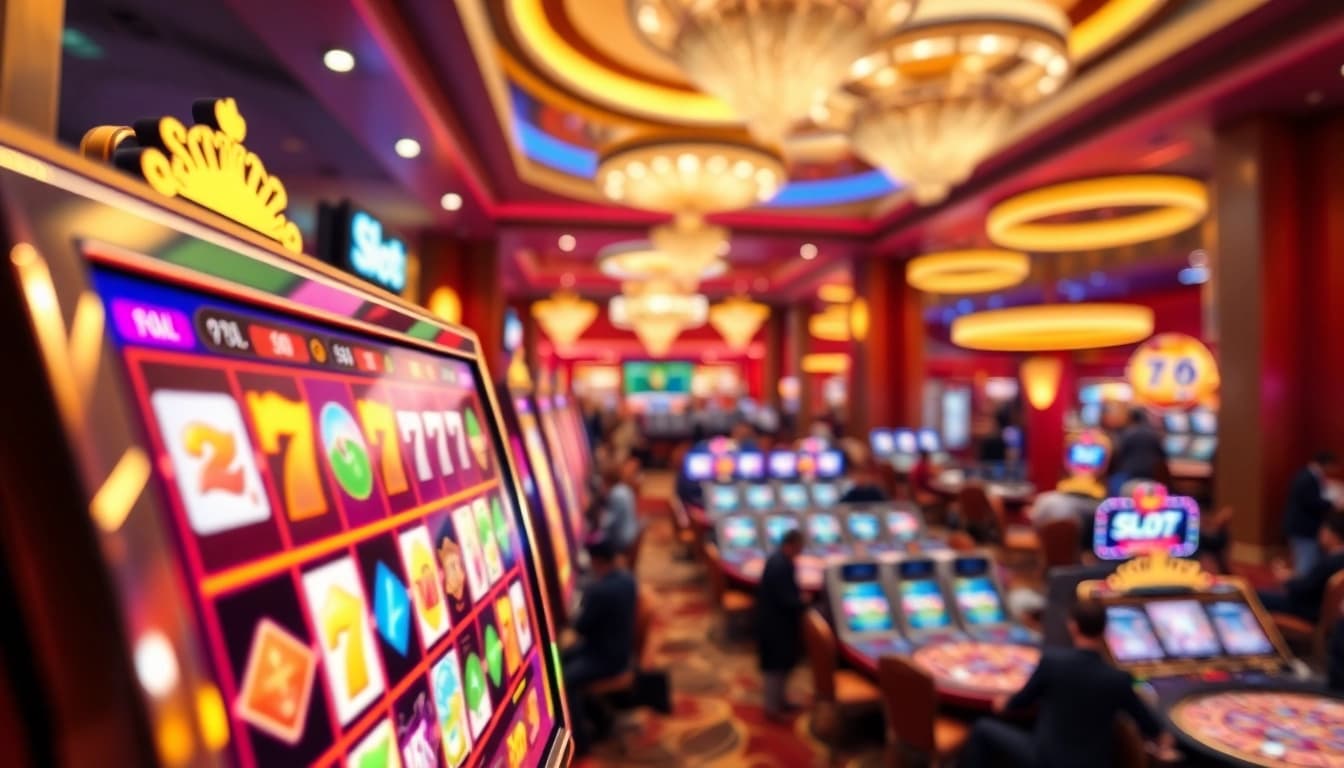 Menangkan jackpot dengan slot777 dalam suasana kasino yang penuh warna dan semangat.