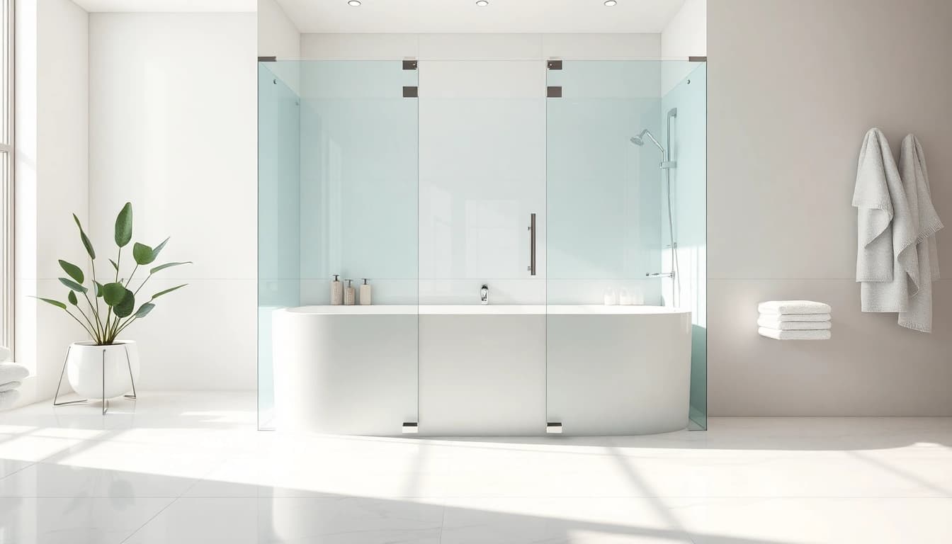 Elegante sonni Duschkabine mit klaren Glasabtrennungen in einem modernen Badezimmer.