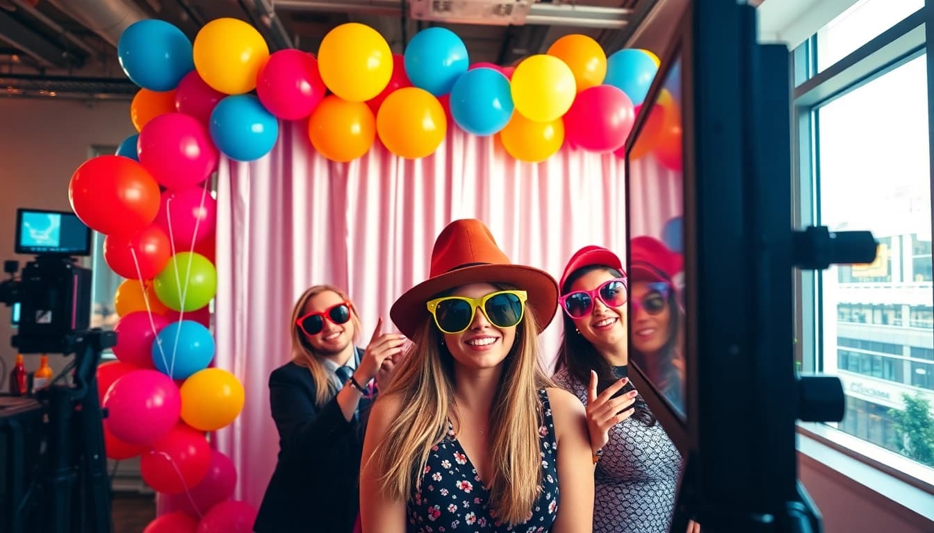 This photo booth Chicago offers a lively setup for capturing unforgettable moments.