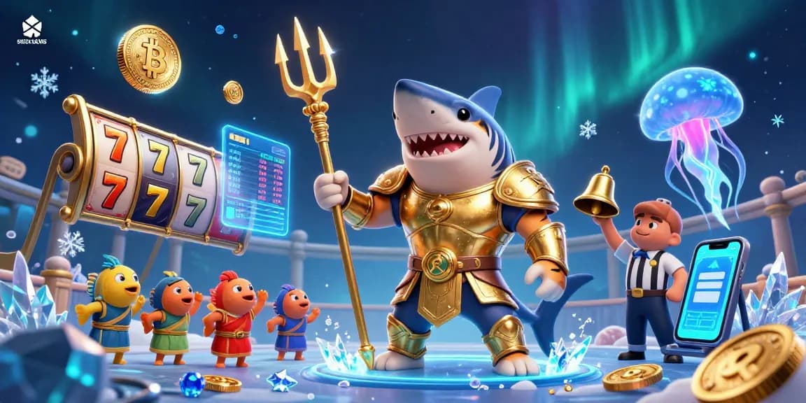 Gira e vinci alle slot non AAMS con uno squalo gladiatore dorato in un emozionante casinò subacqueo.