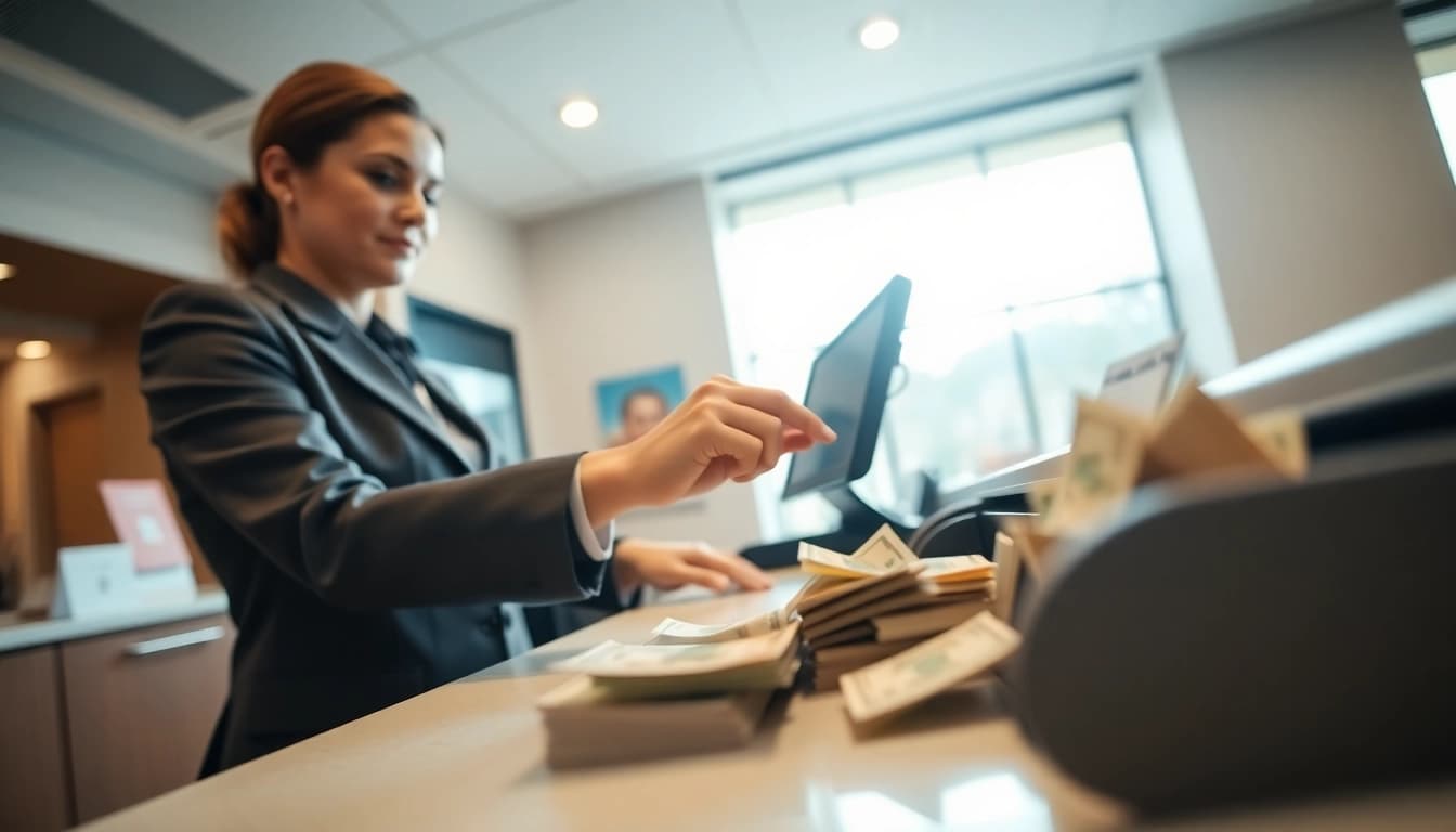 Mengelola deposit 1k dengan aman di bank oleh teller profesional.
