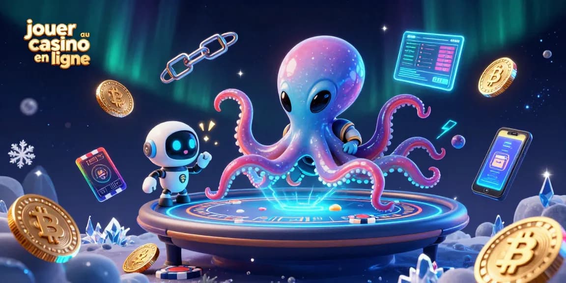 Jouer au casino en ligne avec un octopus extraterrestre et une table de poker holographique
