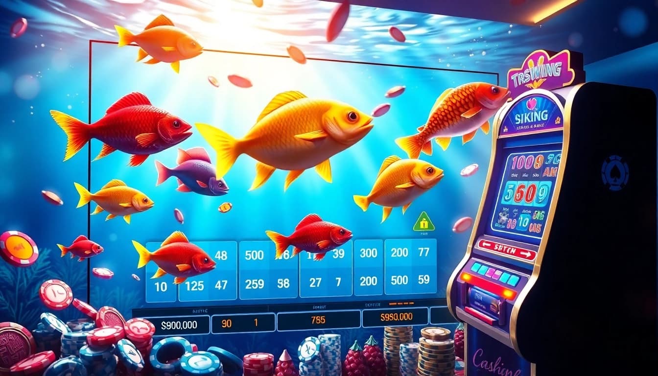 Engaging scene of bắn cá đổi thưởng gameplay, showcasing vibrant underwater graphics and dynamic betting.