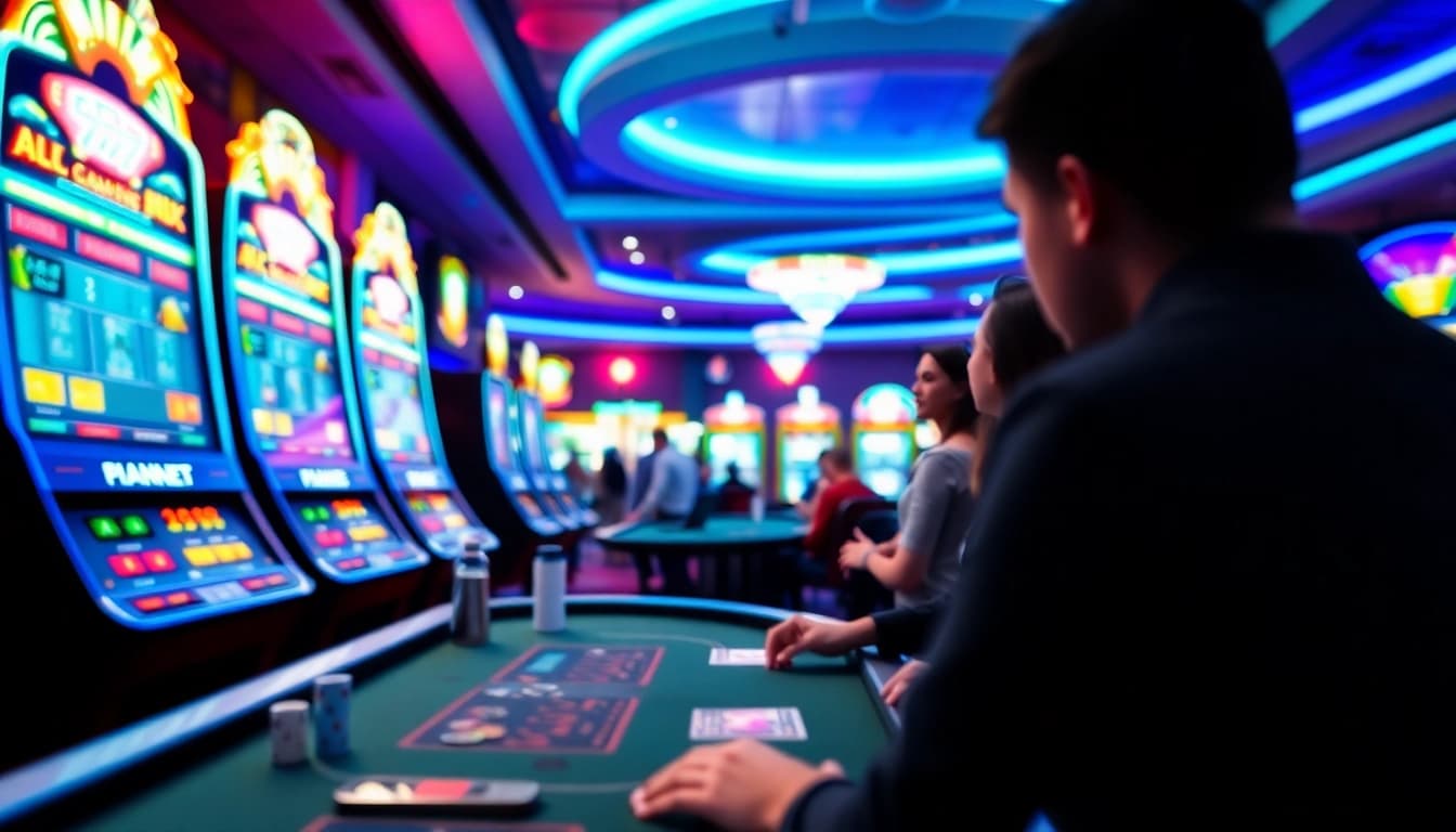 Menampilkan antarmuka Istana777 Situs dengan permainan kasino online yang cerah dan energik.