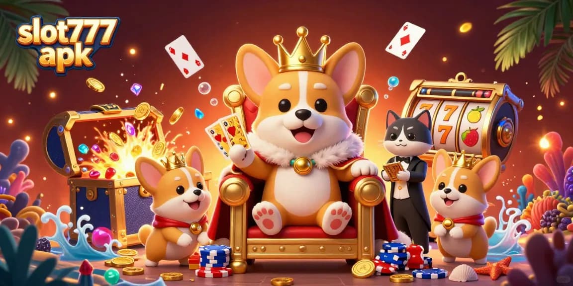 Spin with excitement in the vibrant scene featuring slot777 apk's royal characters and casino elements.