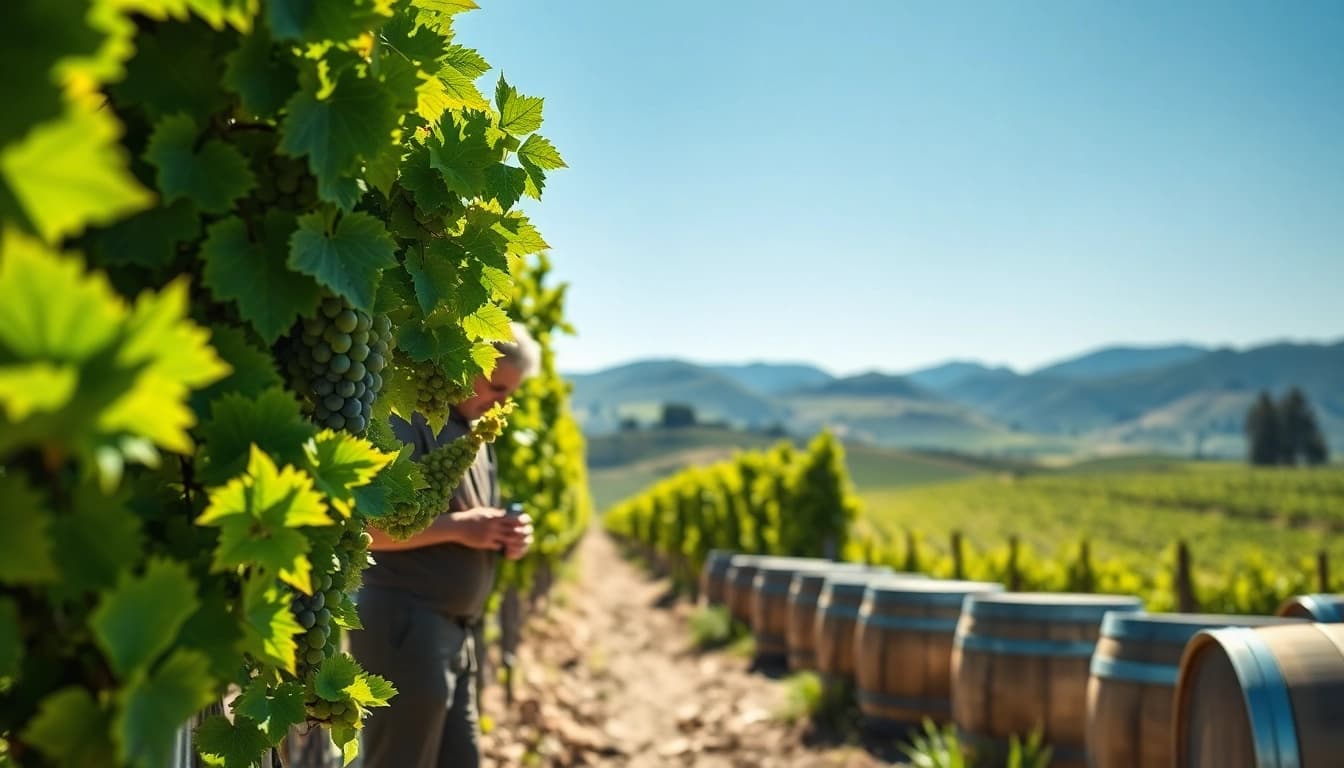 Explore Clarksburg ca wineries with vibrant vineyards and a dedicated winemaker amidst beautiful landscapes.