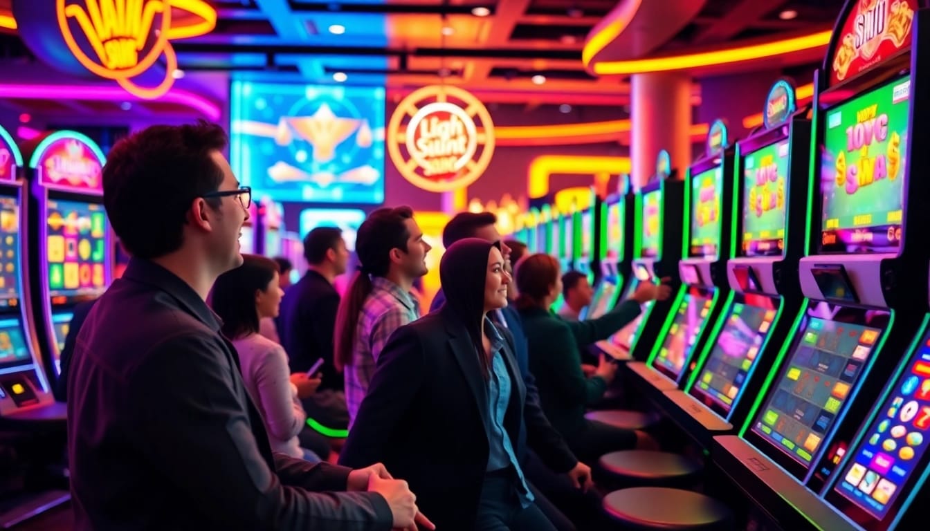 Experience the thrill at the Best payout online casino Uk with colorful slots and excited players.