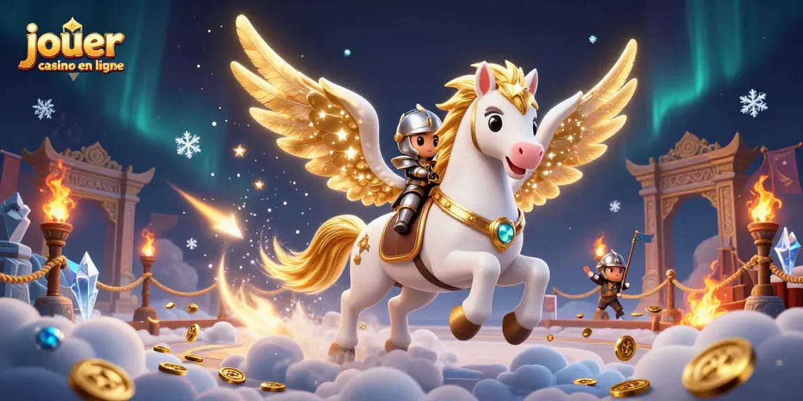 Vivez l'excitation de jouer au casino en ligne avec une scène céleste d'éléments de jeu fantastiques.