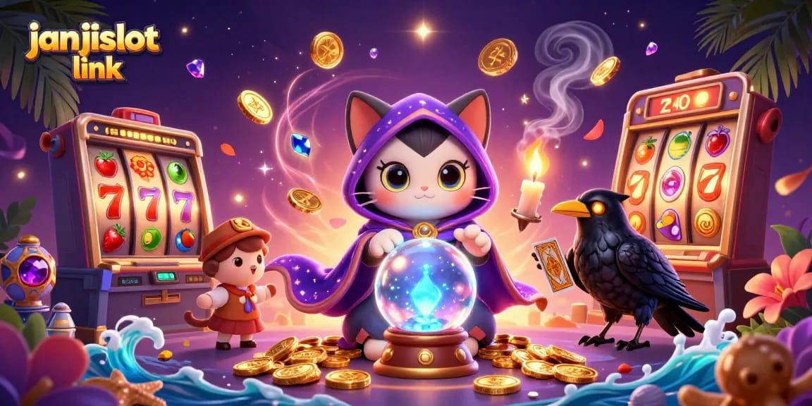 Win big with the janjislot link featuring vibrant 3D slot machine reels and mystical characters!