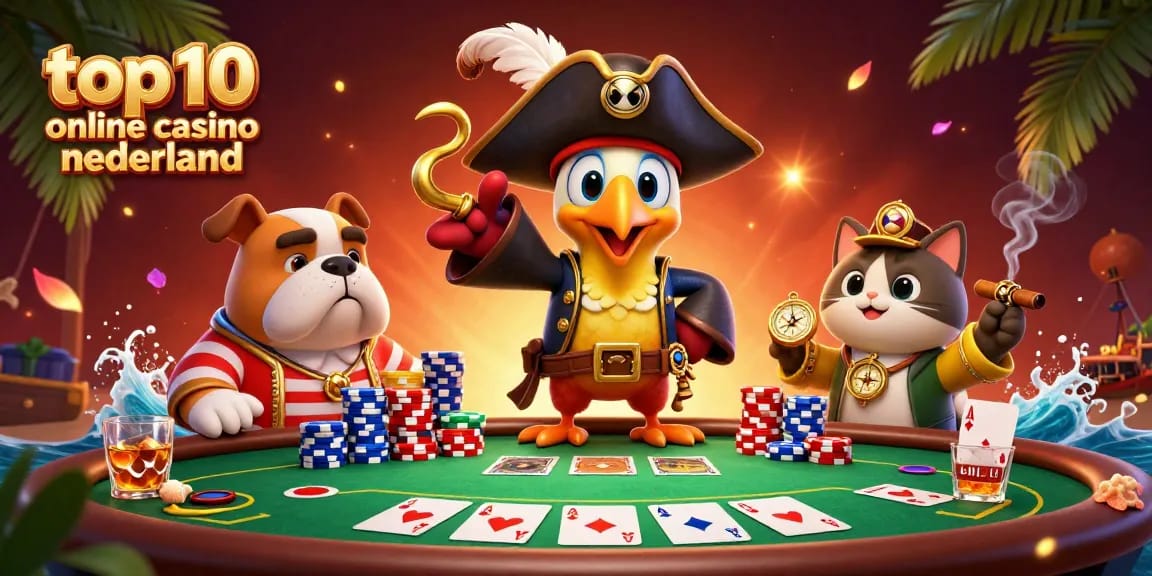 Experience thrilling gaming at the top 10 online casino nederland, showcasing vibrant characters and dynamic poker action.