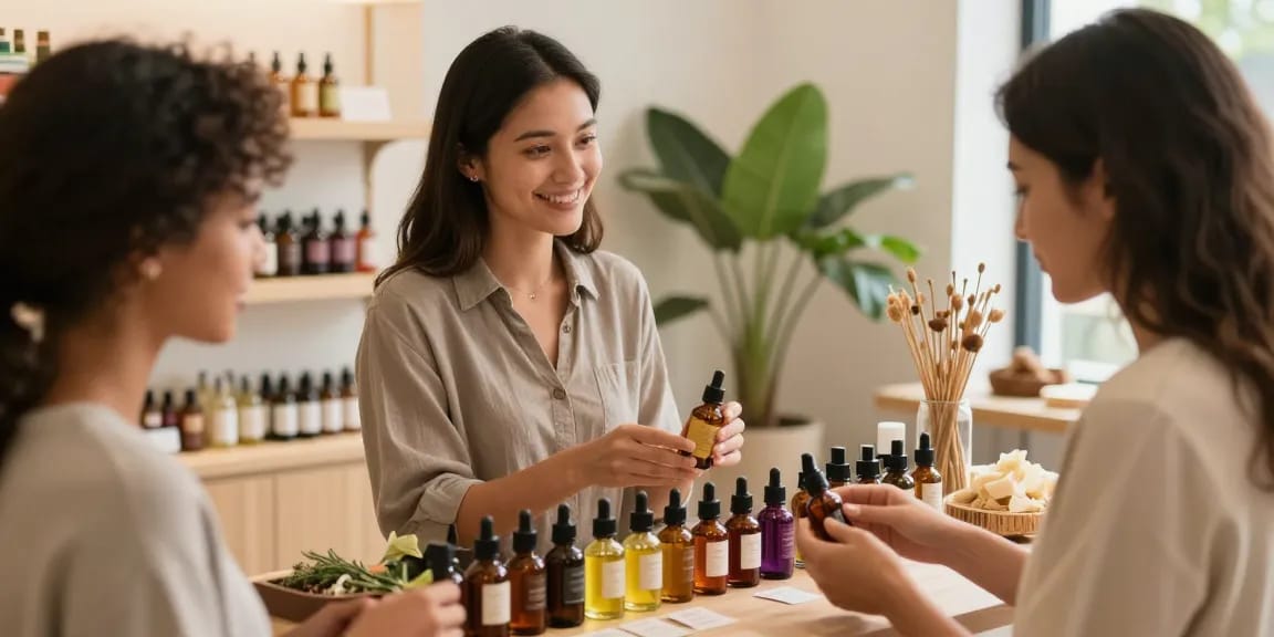 Shop for exotic natural body oils in Durham, NC with a friendly consultant guiding customers