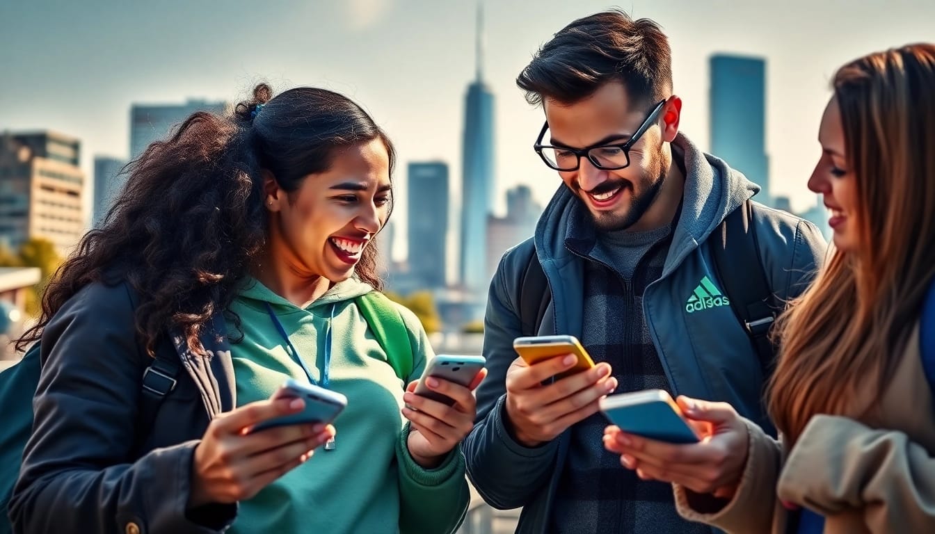 Users enjoying betting on the best sports betting sites India in a lively urban environment.