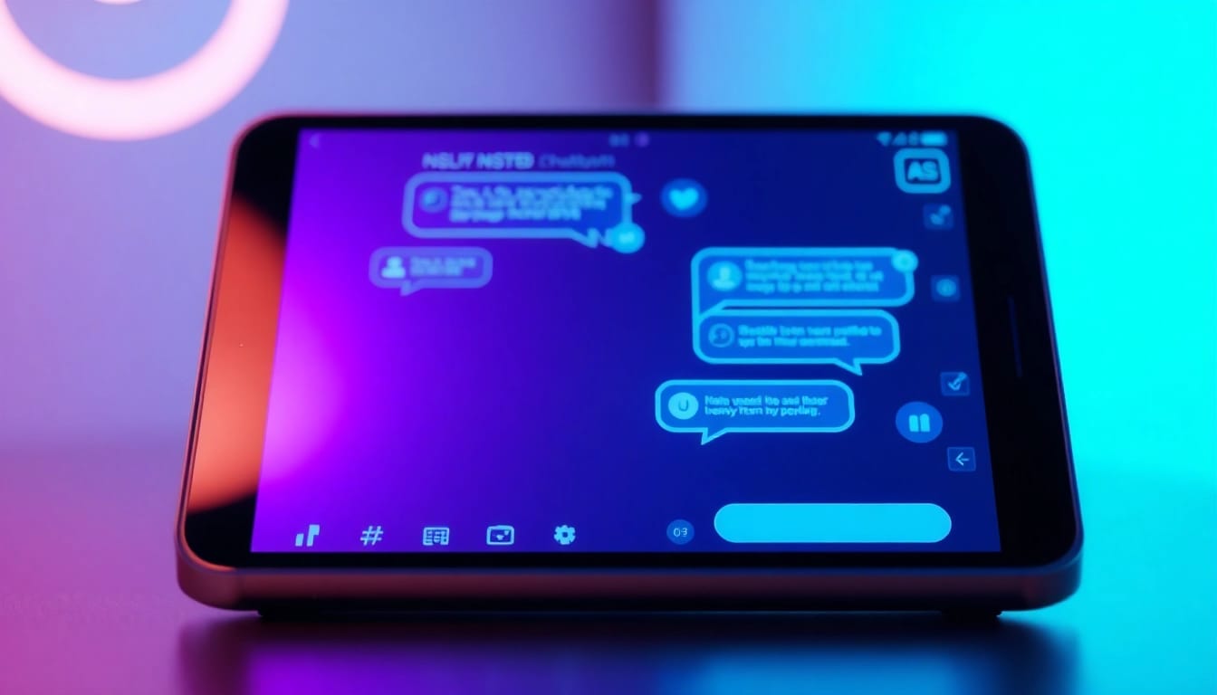 Engaging nsfw ai chat experience with futuristic digital interface.