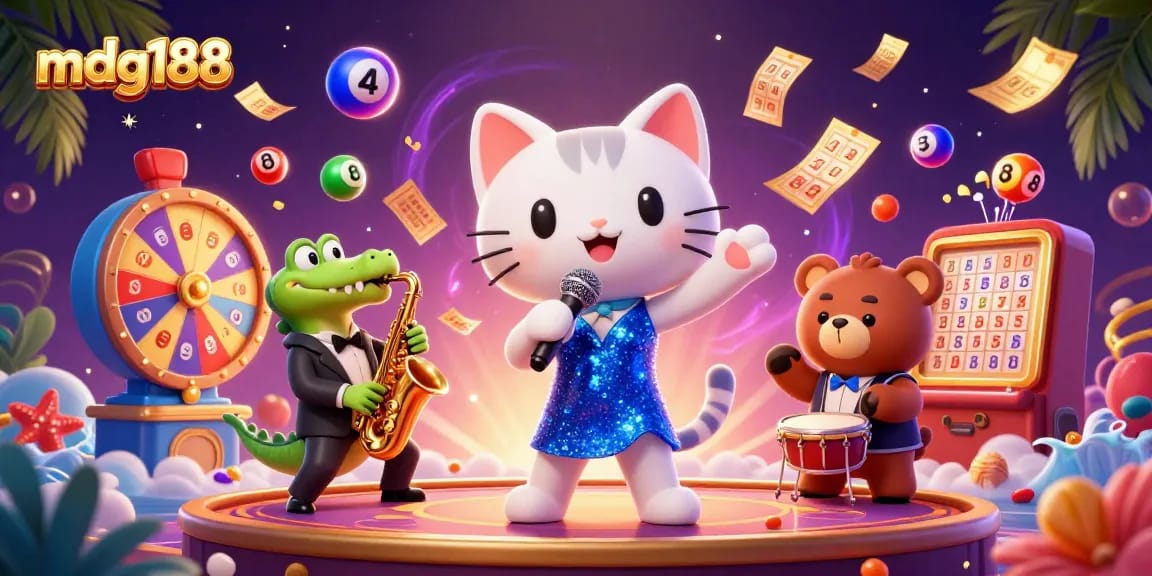 Experience thrilling gaming excitement with mdg188 in a vibrant casino scene featuring lively characters and dynamic elements.