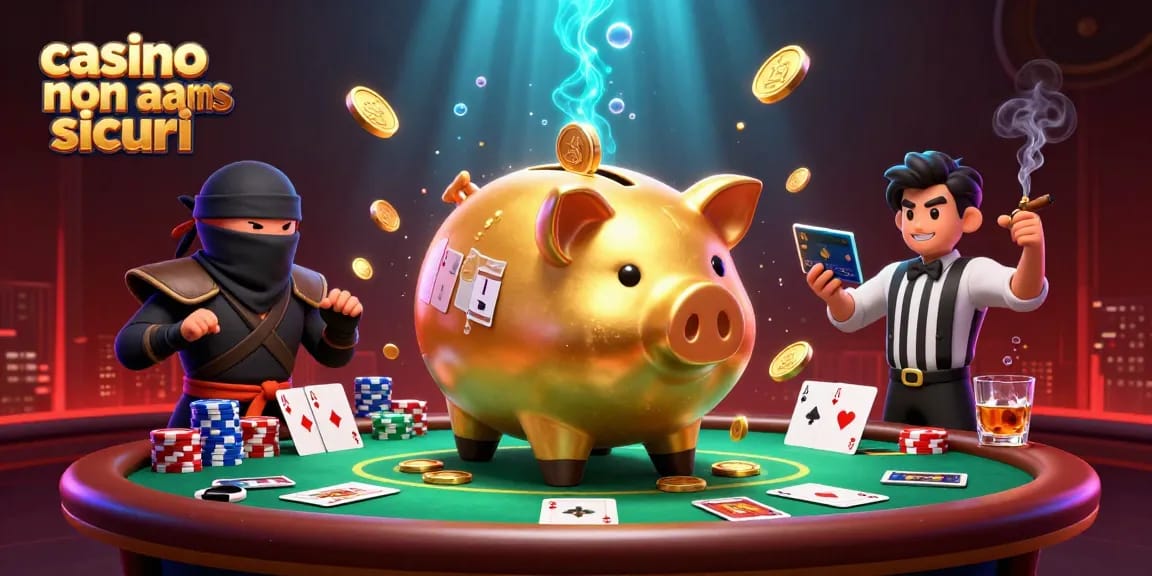 Scopri i casino non aams sicuri con un'immagine dinamica che mostra un sumo e un ninja in un'emozionante scena di gioco.