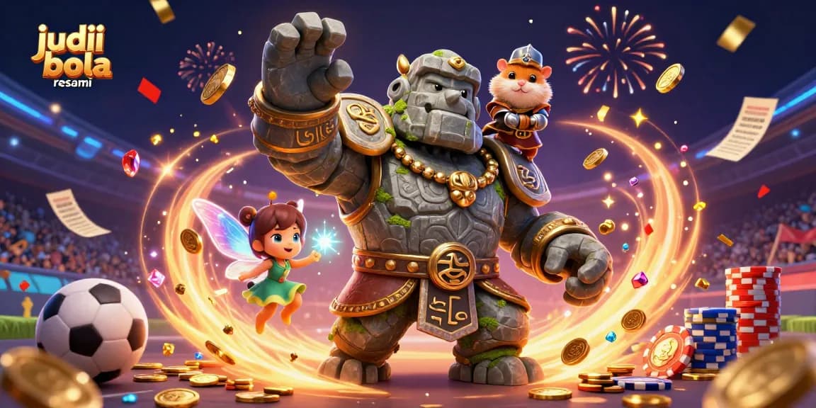 Bet on judi bola resmi with excitement and magic in this vibrant sports betting illustration.