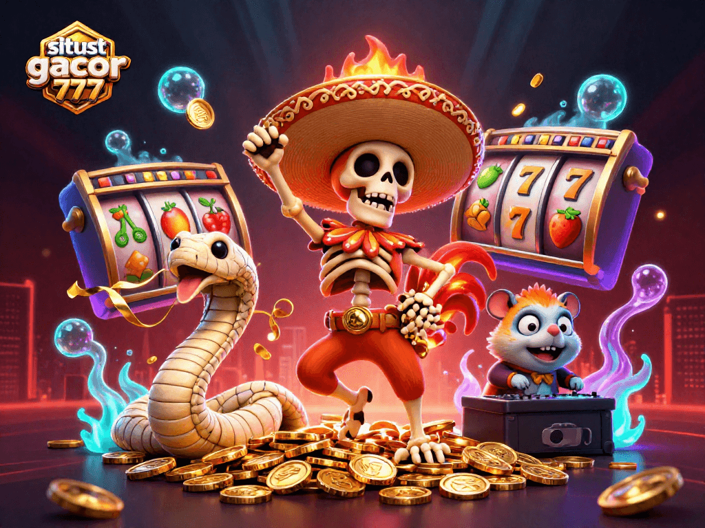 Win big with situs slot gacor 777 in this vibrant casino adventure illustration!