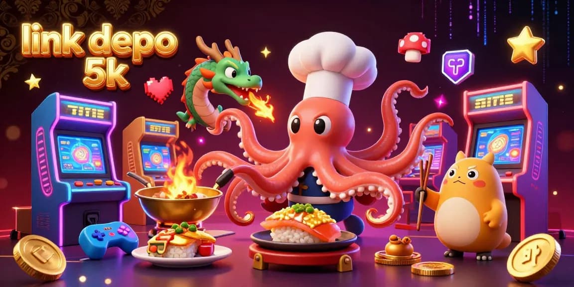 Engage with exciting games at link depo 5k, featuring colorful characters and vibrant casino elements.