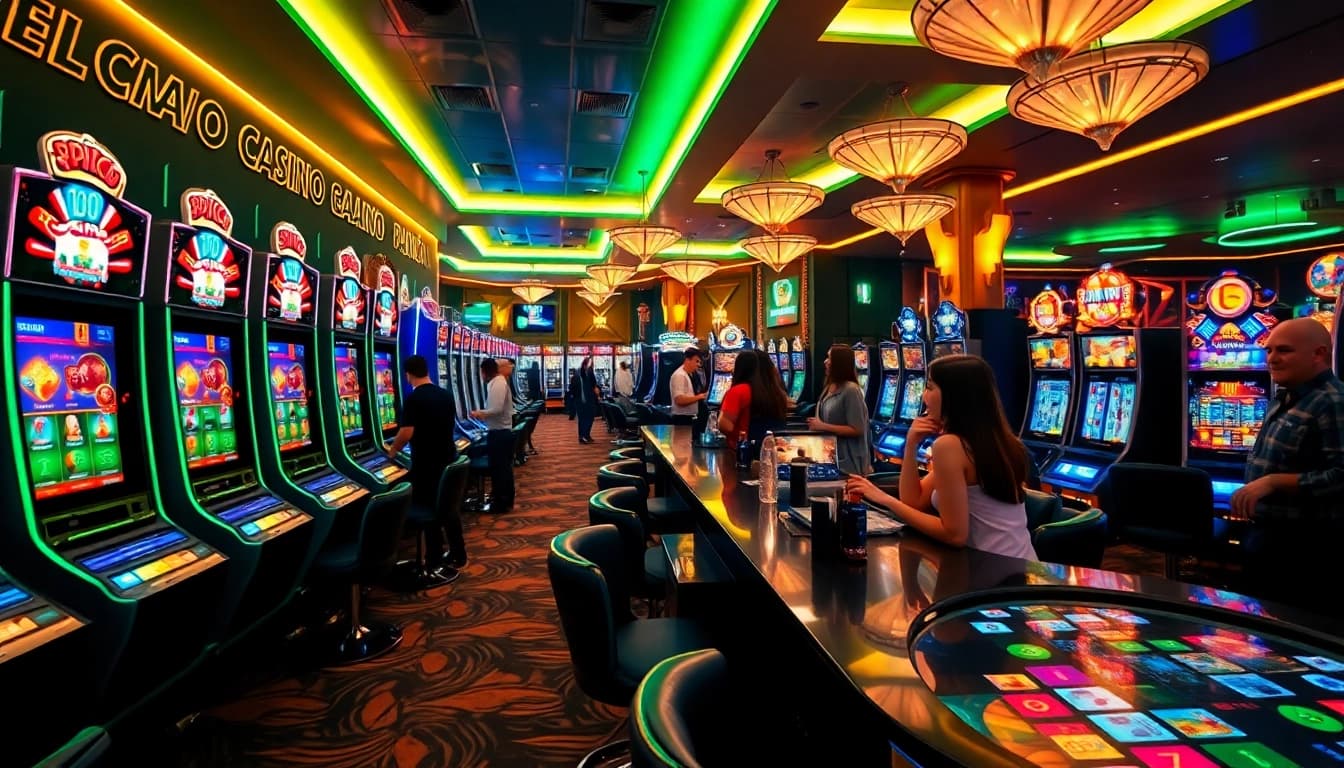 Pinco Casino oyunlari oynamag üçün canlı kazino mühiti və şən oyunçular.