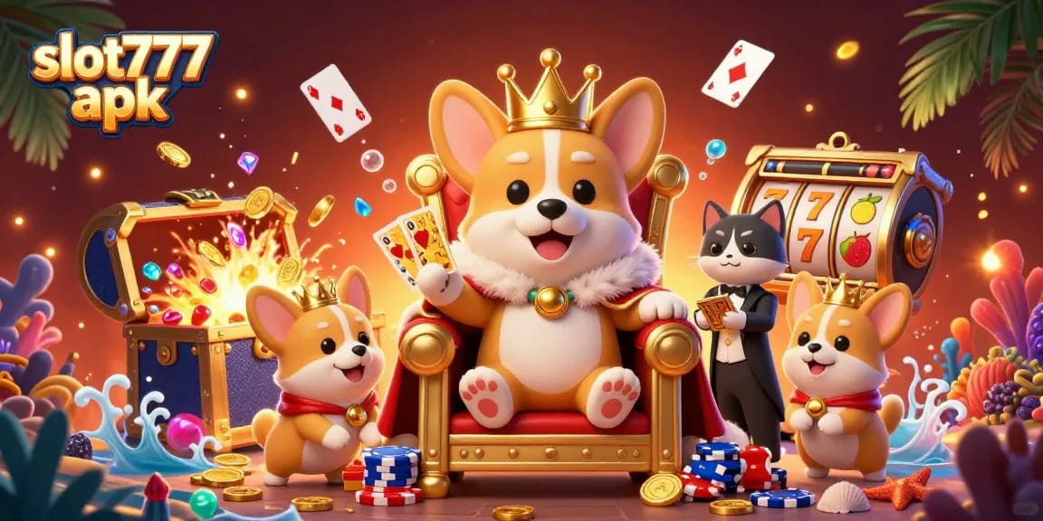 Spin with excitement in the vibrant scene featuring slot777 apk's royal characters and casino elements.