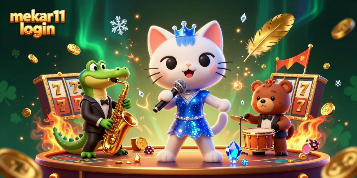 Experience the magic of mekar11 login with animated characters and vibrant casino elements.