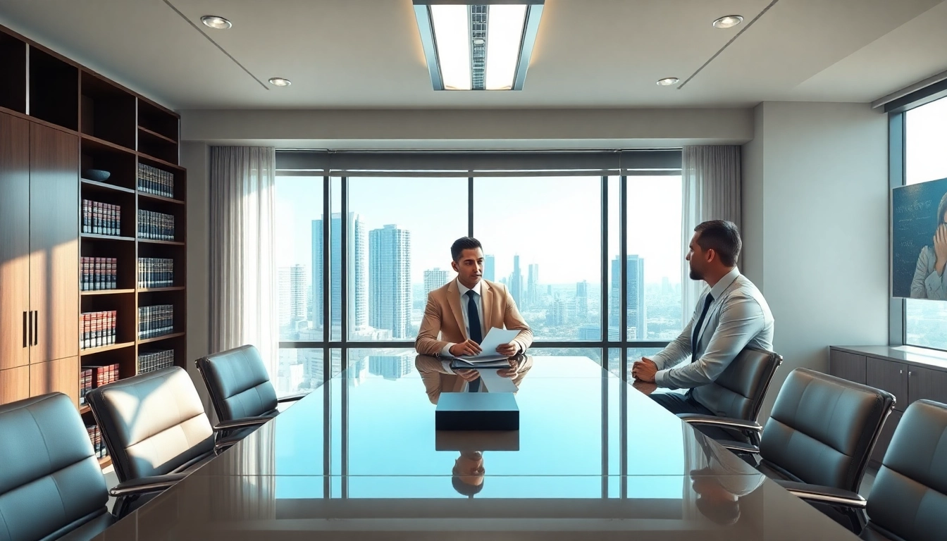 Consultation with Miami-Dade County litigation lawyer providing legal advice in a modern office environment.
