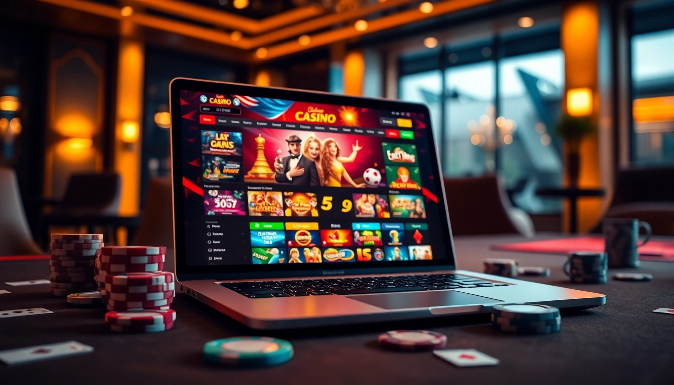 Der Bildschirm eines Online-Casinos zeigt aufregende Spiele für casino spielen online.