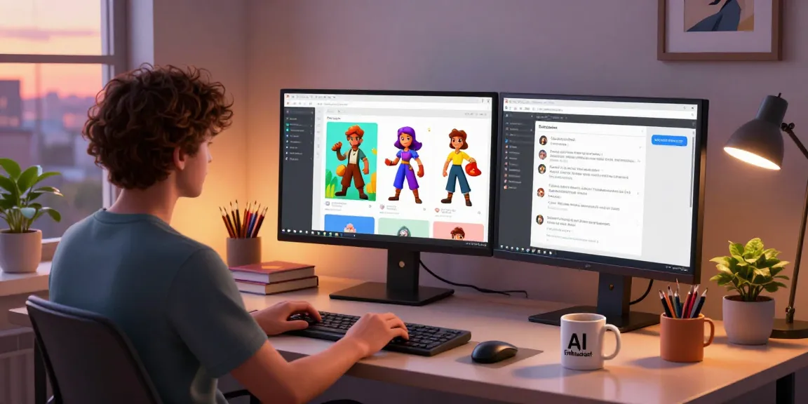 Engaging workspace for character creation with Tavern AI, showcasing digital art and vibrant atmosphere.