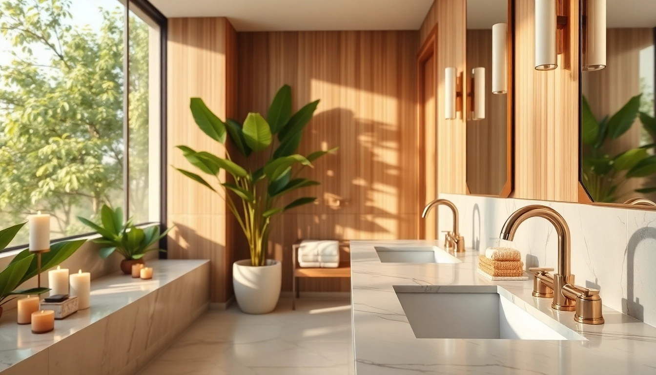 Elegant bathrooms showcasing modern design with luxurious fixtures and a serene atmosphere.