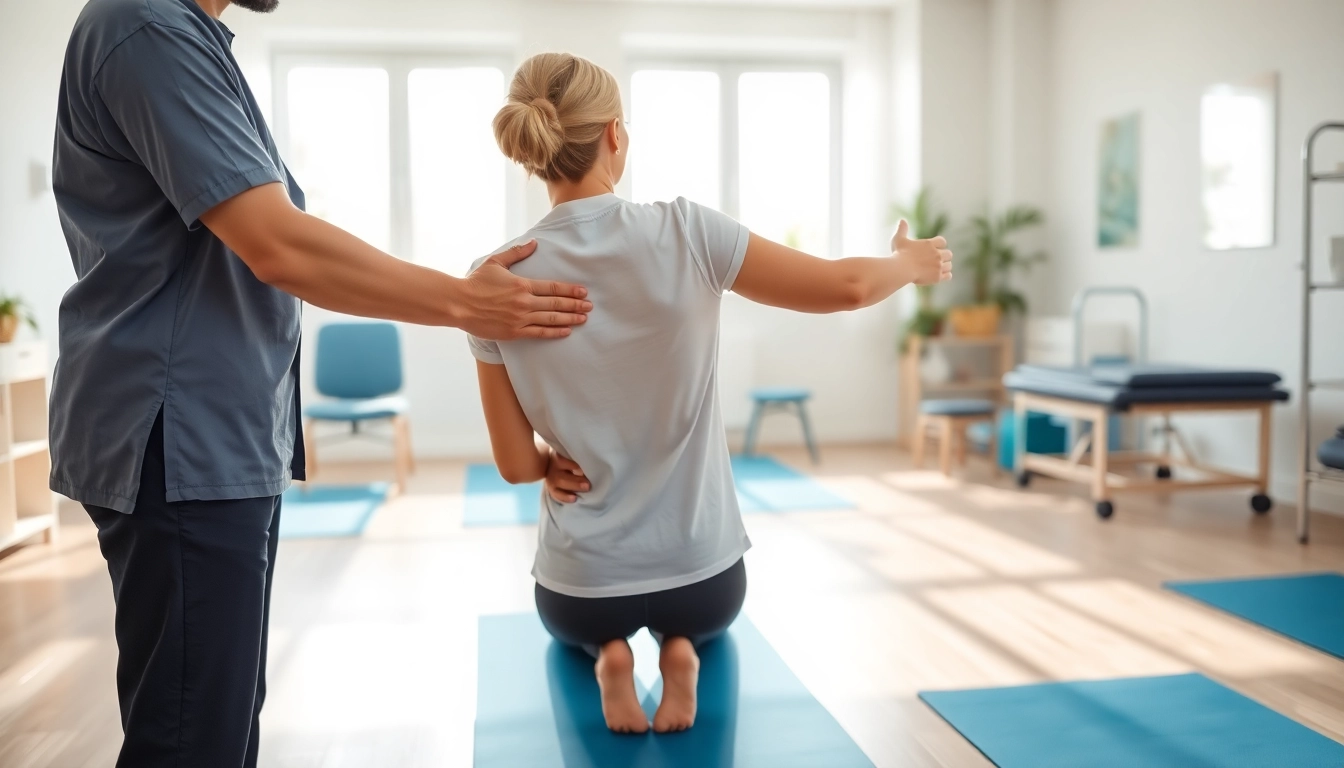 Learn how to relieve back pain with a professional therapist assisting in a modern clinic.