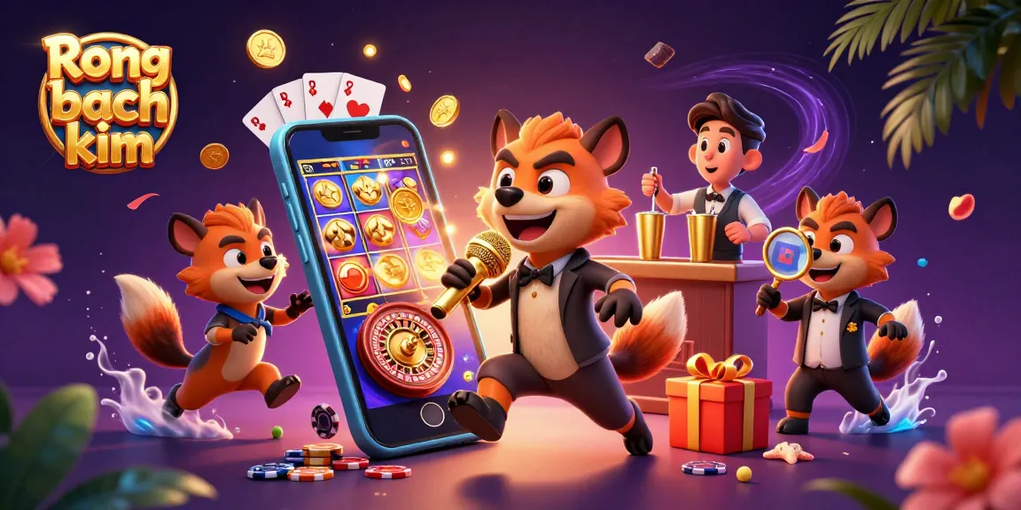 Engage with Rong bach kim gaming fun in a vibrant 3D casino scene filled with excitement.