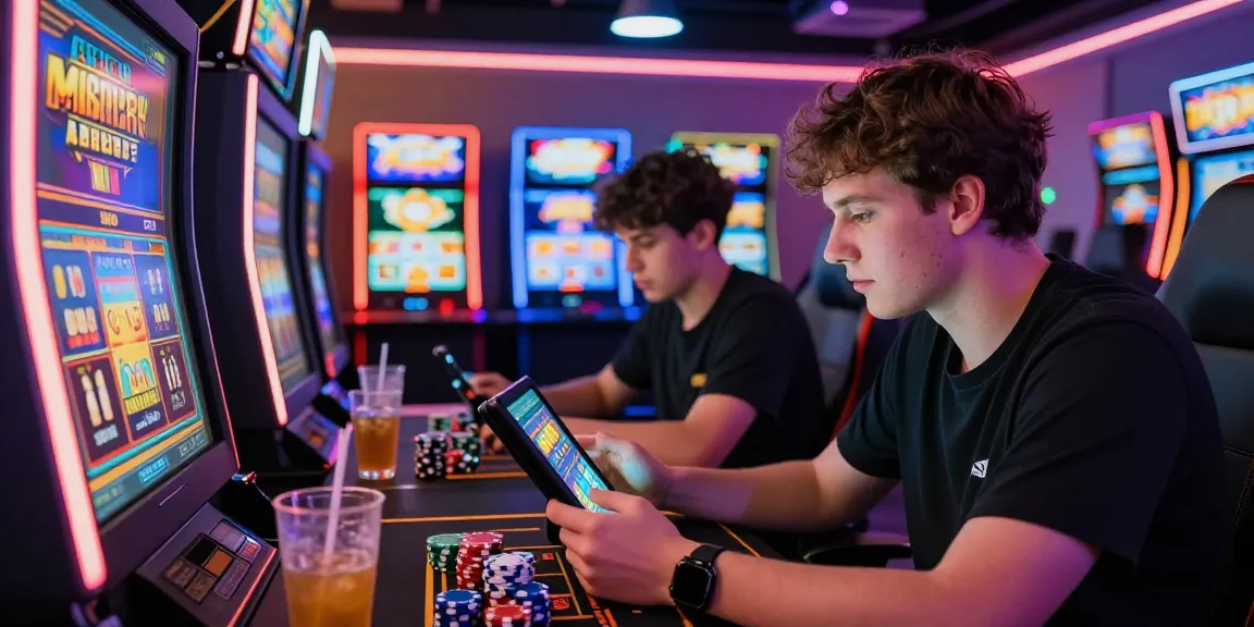 Engaging atmosphere of slot deposit 5000 gaming, players focused on machines in vibrant casino setting.