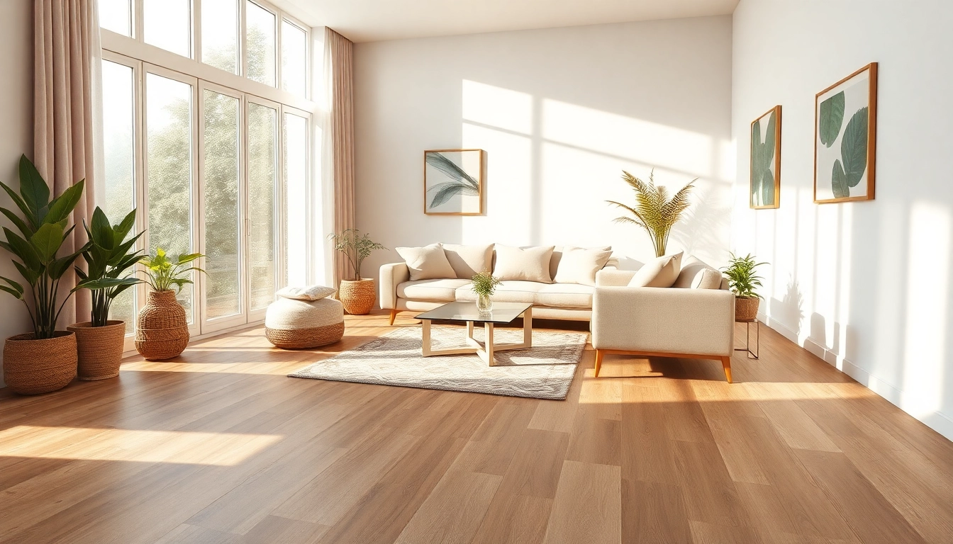 Carrelage imitation parquet dans un salon chaleureux, décor moderne.