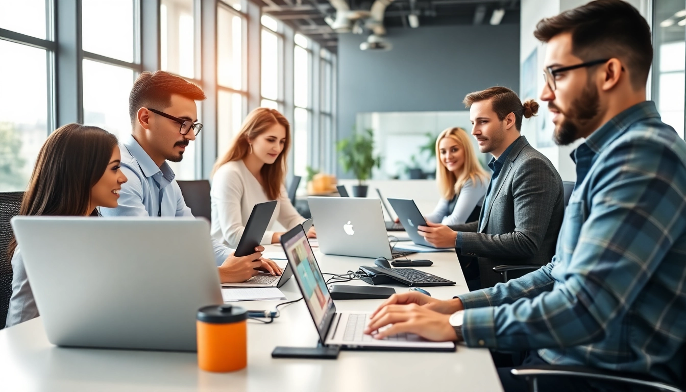 Utilize enterprise assistant software in a modern office environment for enhanced collaboration.
