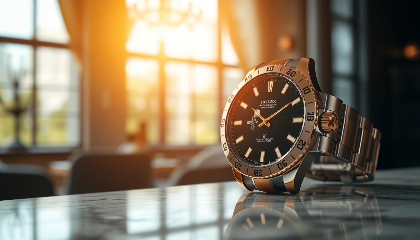 Showcase of a stunning rolex replica highlighting its intricate details and luxurious design.
