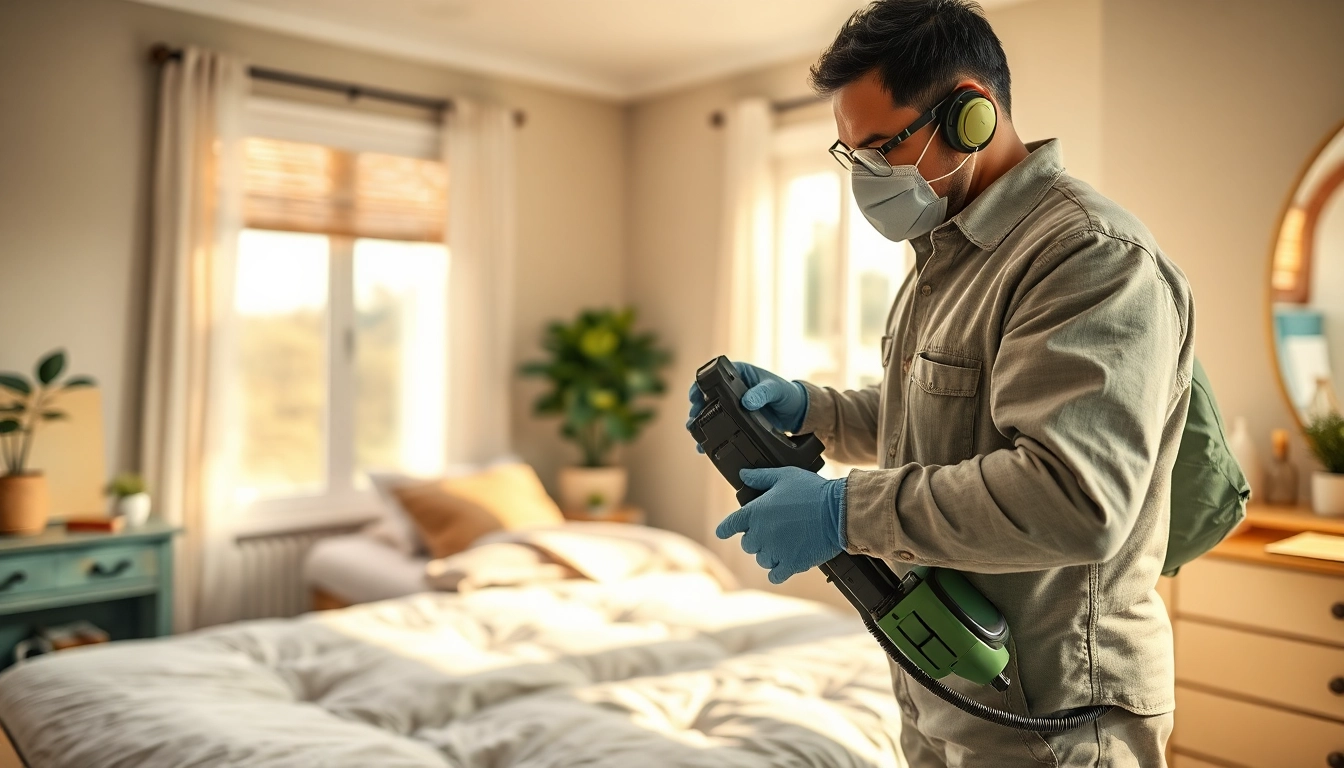 Milwaukee bed bug exterminators demonstrating effective treatment in a serene bedroom environment.