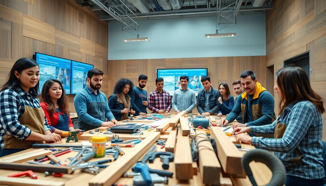 Engaged learners in construction training programs using tools and technology.